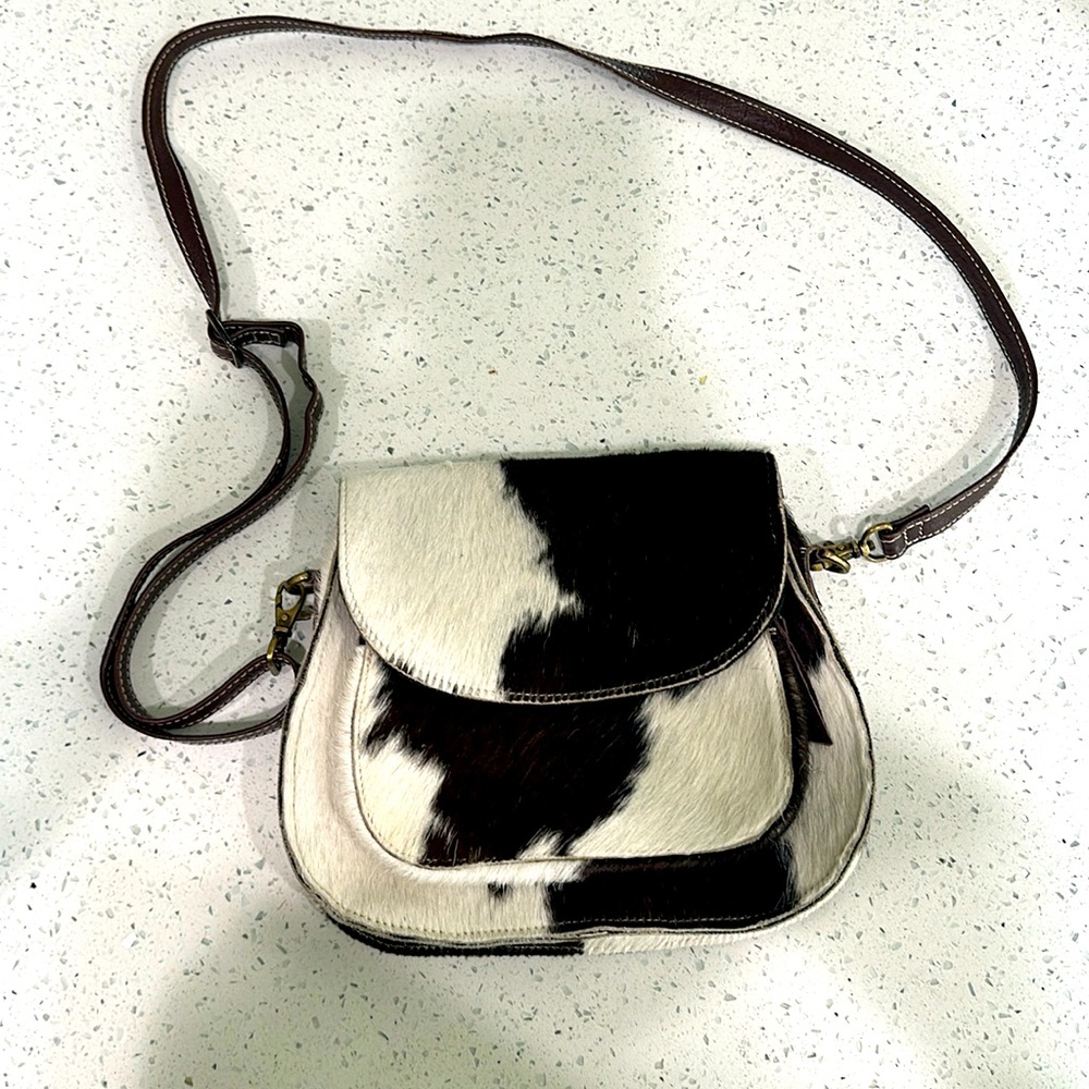 Cowhide crossbody
